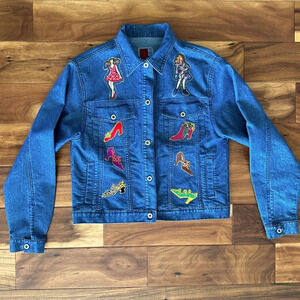 Sunbelt Custom One-of-a-kind Vintage Fashion Patch Denim Jacket size Medium
